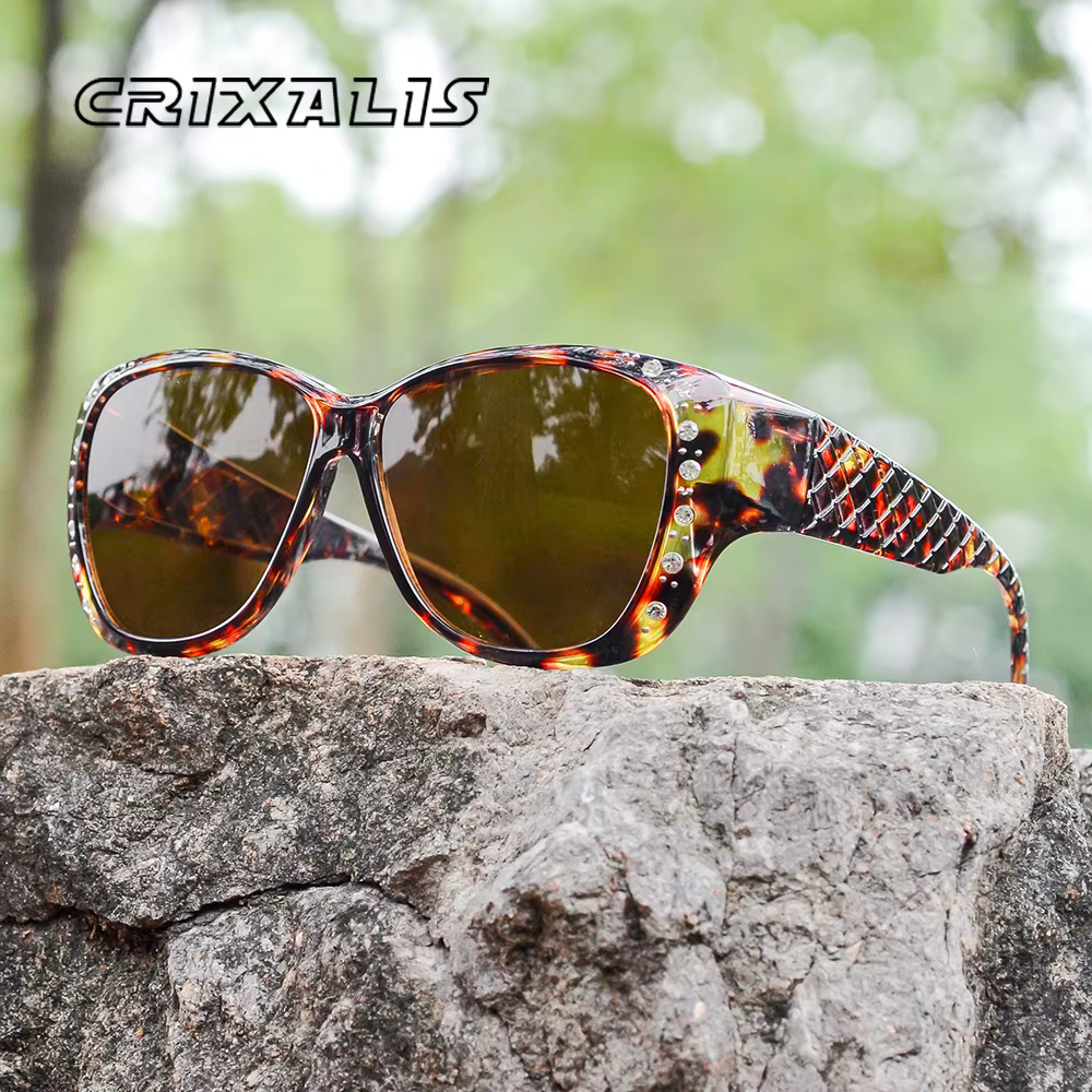 CRIXALIS New Fashion Sunglasses Women Cover Over Prescription Glasses Female Vintage Driving Anti Glare Sun Glasses Shades UV400