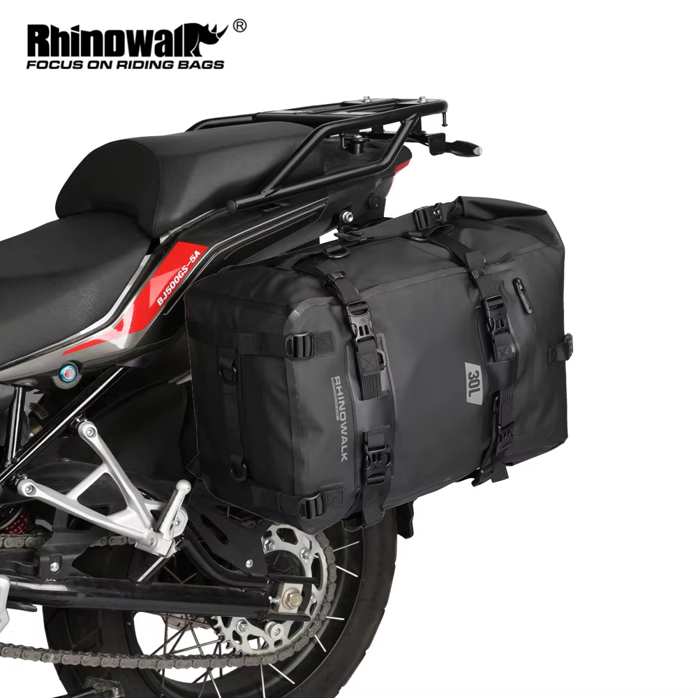 Rhinowalk Motorcycle Tail Bag Waterproof 8L/15L/30L Motor Side Seat Pack Tank Pannier Sadddle Bag Travel  Luggage 1 piece