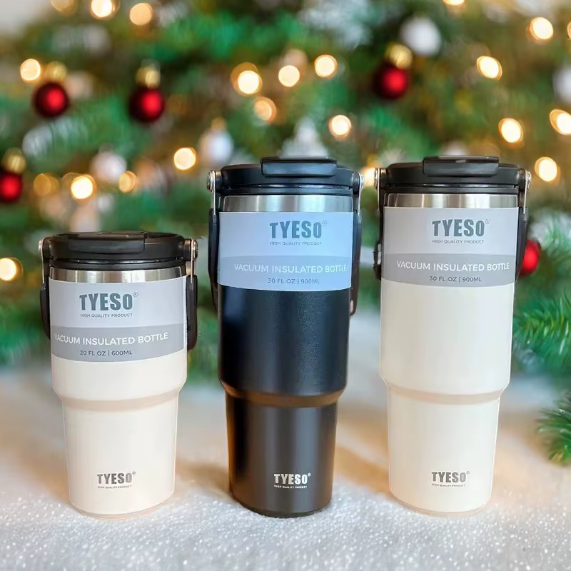 Tyesos New Coffee Cup With Double-Layer Insulation And Cold Insulation Portable Ice Cream Cup Large Capacity Stainless Steel