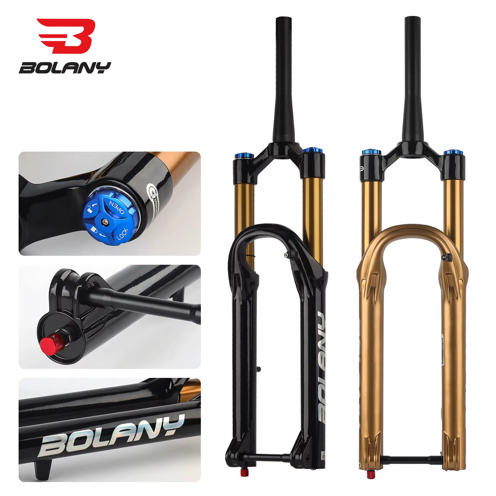 BOLANY MTB Boost Air Fork 27.5/29Inch Suspension Fork 160mm Travel 36mm Tube 15x110mm Mountain Bike Damping Adjustable Bike Fork