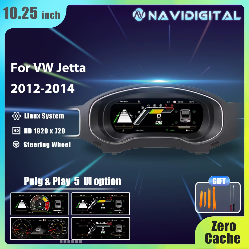 10.25'' Lcd Radio Instrument Paneel Cockpit For VW  Jetta 2012 13 14 years modify Auto Digital Dashboard Cluster