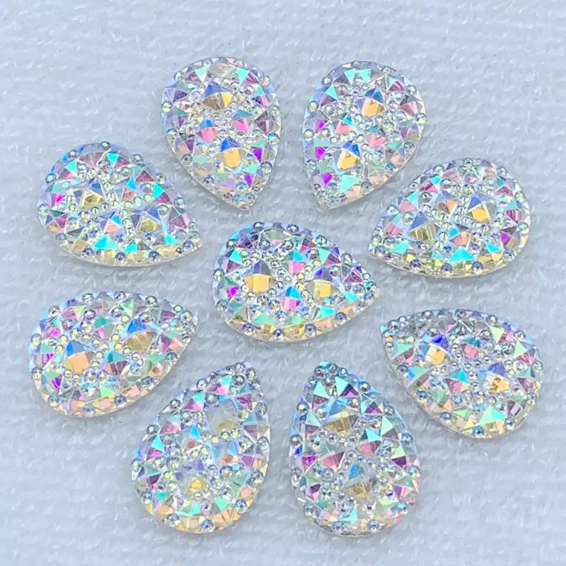 10*14mm&13*18mm&18*25mm Crystal AB Resin Flatback Rhinestones Crystal Stones Non Hotfix Scrapbook Strass for DIY Crafts