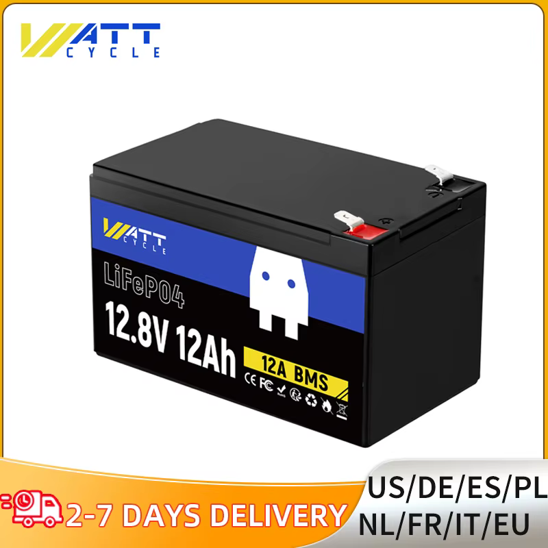 Wattcycle LiFePO4 Battery 12V 12Ah grade A+ Cells Portable Safe than Lead Acid Batteries Lithium Iron Phosphate Batteries