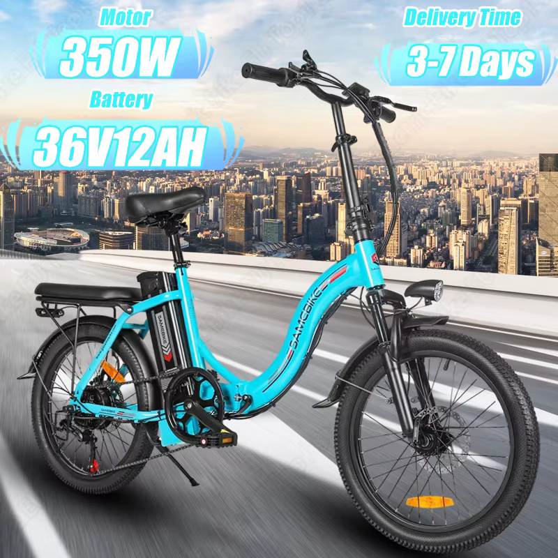 CY20 E-Bike Folding 350W Brushless Motor 36V12AH Removable Lithium Battery Electric Bike City Adult 20inch Tire Electric Bicycle