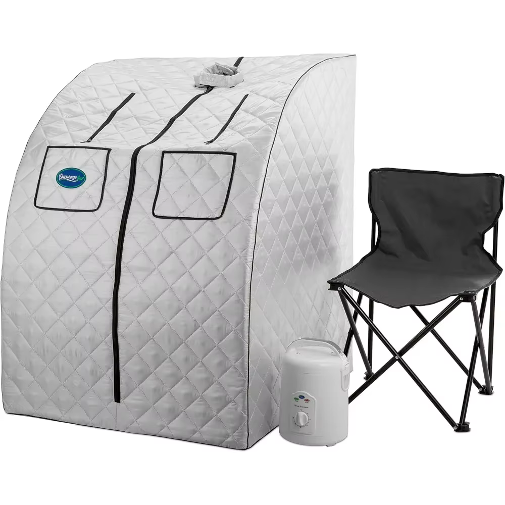Oversized Portable Personal Steam Sauna Spa for Relaxation at Home, 60 Minute Timer, 800 Watt Steam Generator, Chair Included