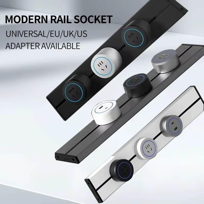 Hidden wall socket power rail 40cm 50cm aluminum alloy kitchen socket
