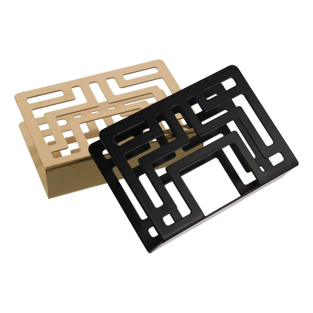 Silver/Gold/Black Napkin Holder 12*8.5*3.2 CM Stainless Steel Hollow Napkin Holder Vertical Napkin Holder Coffee Shop