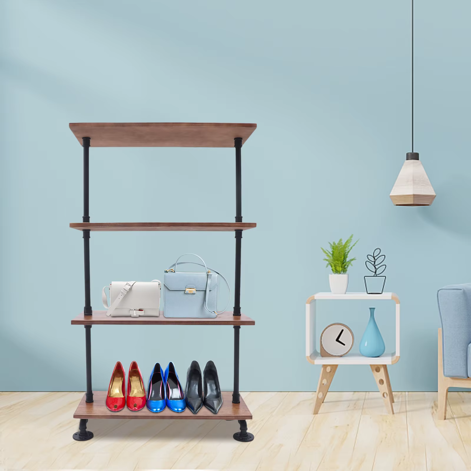 4 Shoes Racks,  Shoe Rack Organizer, Space Saving Shoes Storage Stand for Front Door