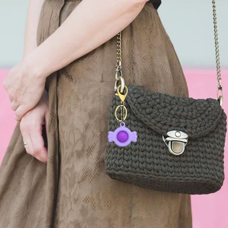 Creative Bubble Key Chain Pinch Toys Key Ring Pinch Toy Stress Relief Keyring Charm Keychains Pendant For Bag Backpack Key