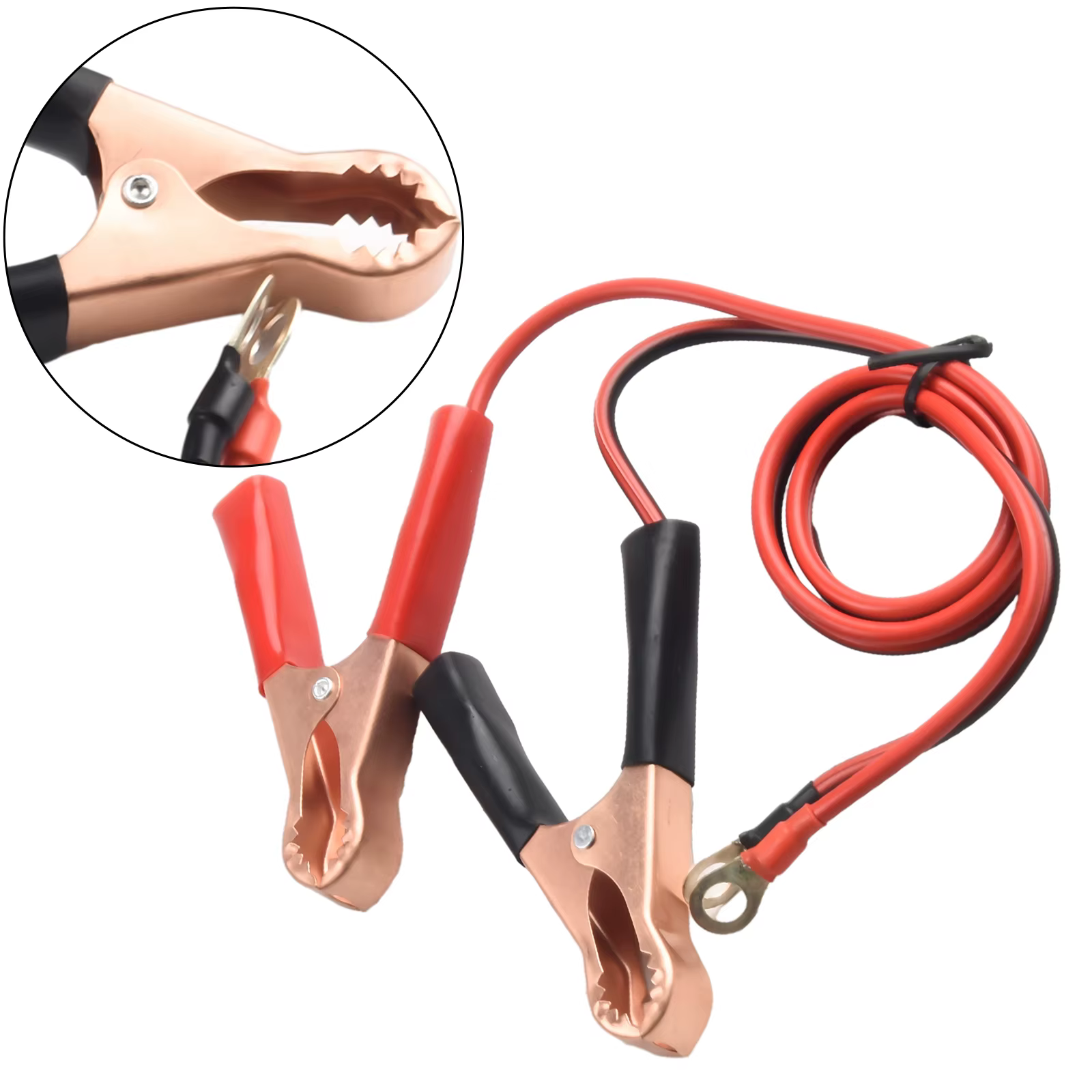 40*32*mm 2 Pieces Car 50AMP Battery Inverter Wire Power Transfer Cable Alligator Clip 0. 25 Inches/6.3mm Ring Terminal Hole Size