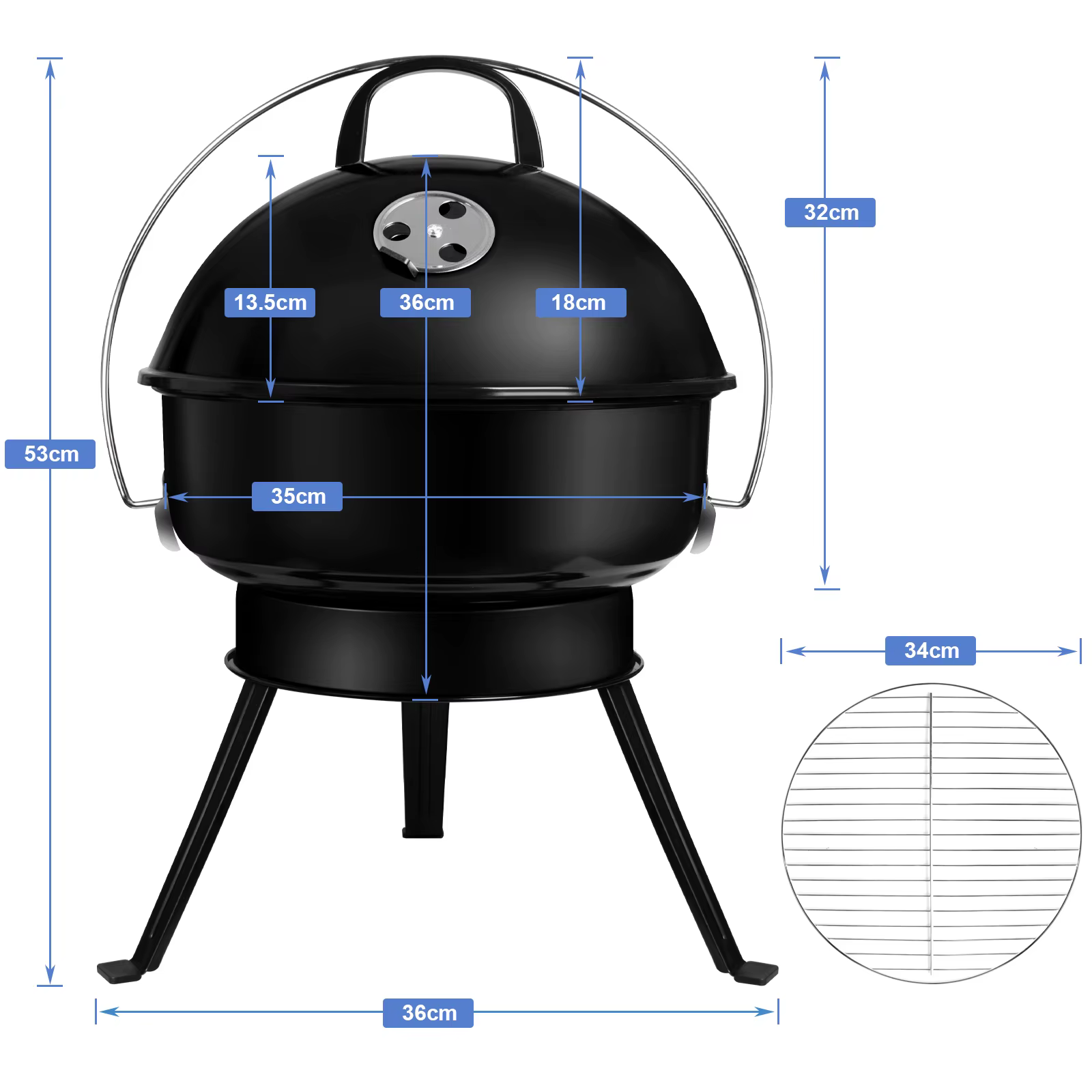 Wooden charcoal grill with Lid Bullet Grill Folding Grill Camping Grill Portable table Grill BBQ Grills for 2-4 Persons charcoal grill for Ca