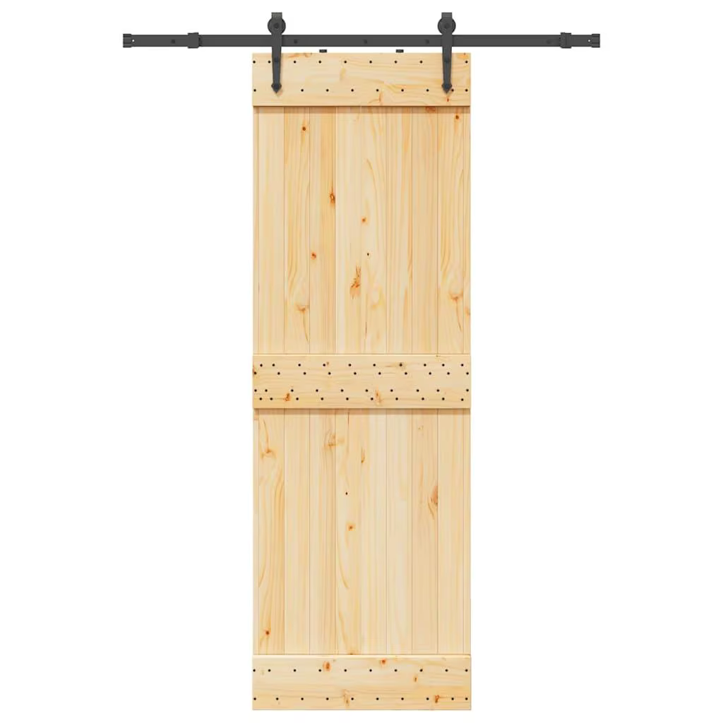 Solid Pine Sliding Door with Complete Hardware Set - 70x210 cm, Stylish & Durable for Any Space