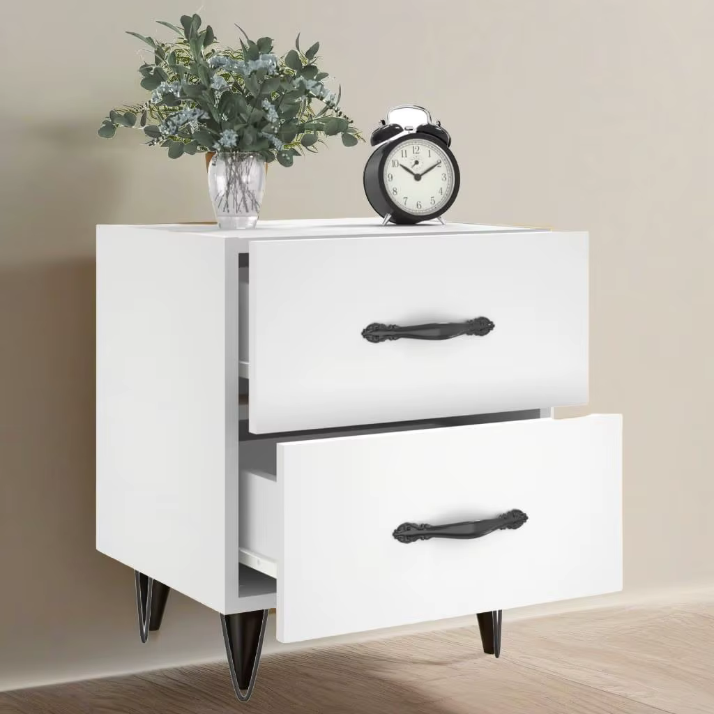 Set of 2  Bedside Cabinets - Engineered Wood, 40x35x47.5 cm, Modern Storage Solution