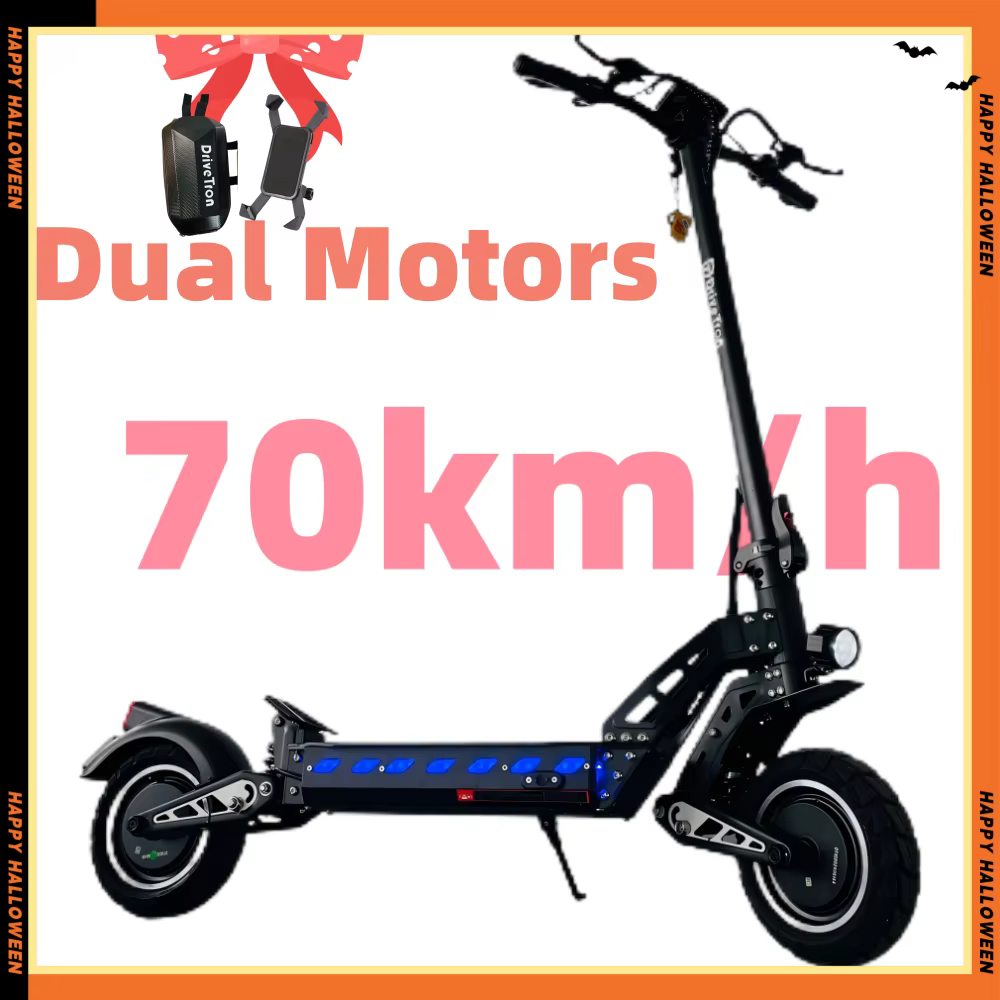USA Warehouse Factory Direct DT10 Dual Motor 48V 52V 3300W 20.8Ah Battery 10 inch Tires IPX5 70KM/H 70KM Range Electric Scooter