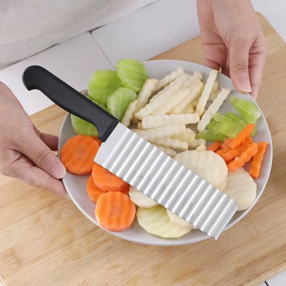 Potato Chip Wavy Cutter French Fry Wavy Crinkle Cutter Fruit Slicer Chopper Vegetable Chipper