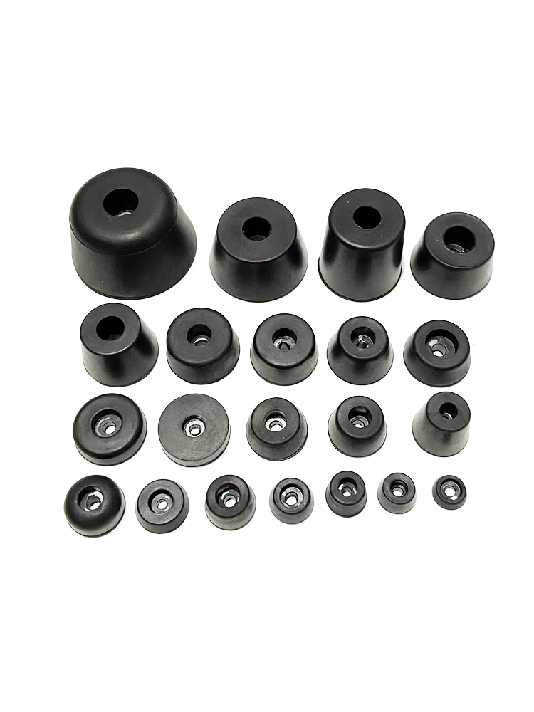 Built-In Iron Washer Black Rubber Foot Pad Machine Vibration Damping Furniture Leg And Floor Collision Protection Block