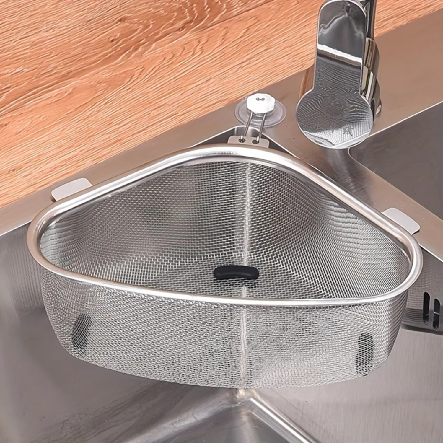 Stainless Steel Sink Basket, Kitchen Drain Shelf, Sink Strainer Basket With Corner Design, Sink  Holder, Durable, Rust-Proof, Ea