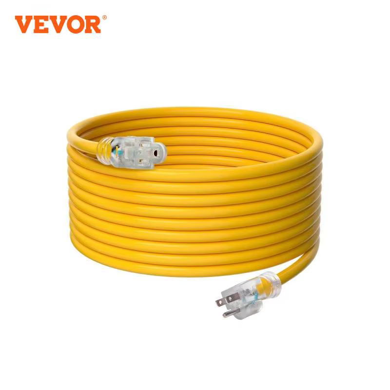 VEVOR 15A/30A Generator Extension Cord 25Ft Heavy-Duty Power Cord STJW Flexible Cable with Twist Lock Connectors for Generators