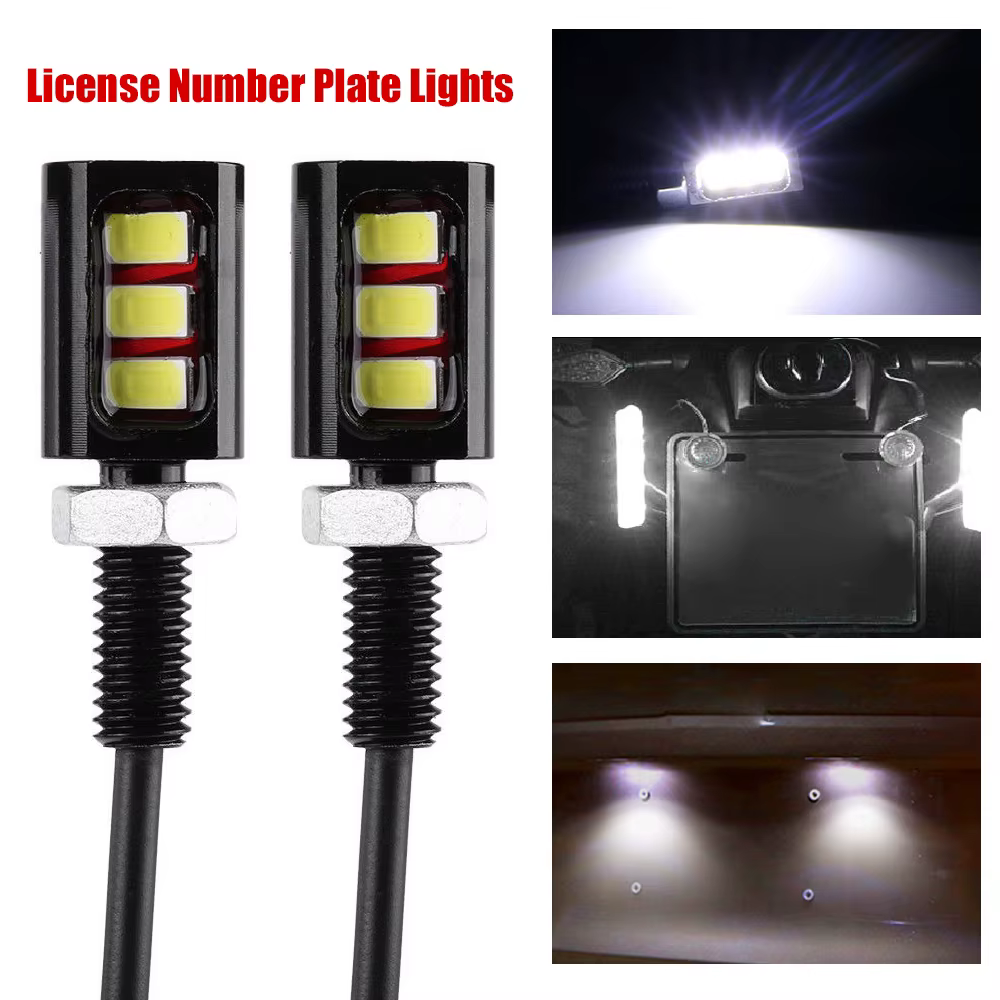 1-4Pairs License Number Plate Screw Bolt Light Universal LED License Number Plate Light Accessories for 12V Car Motorcycle