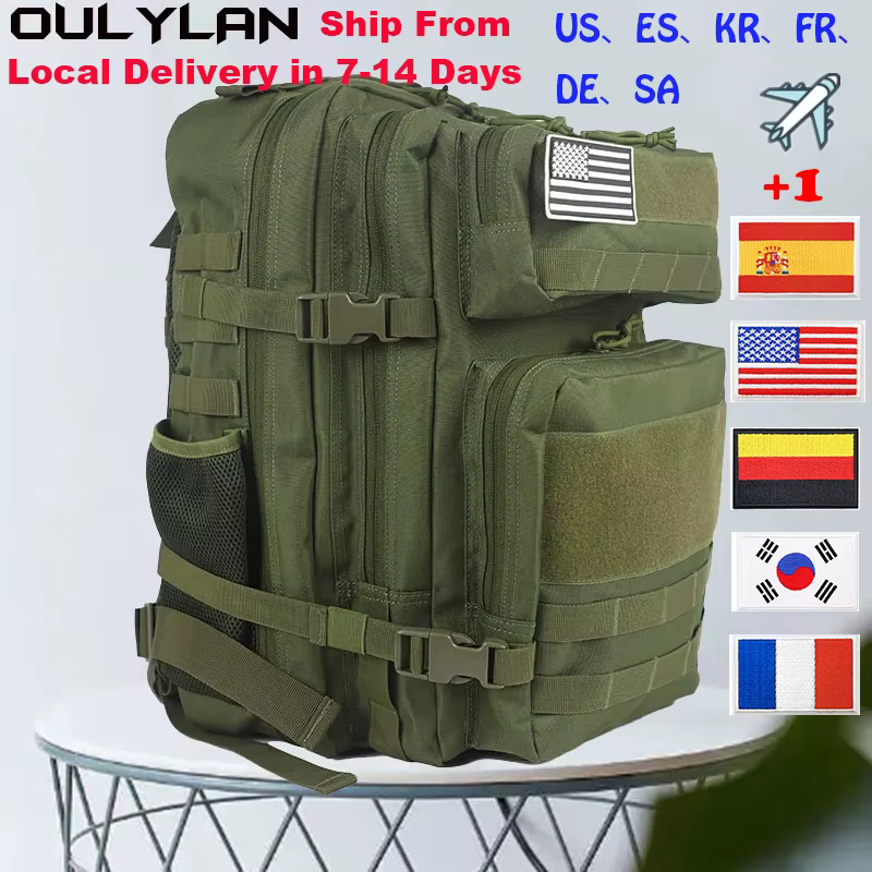 Molle Knapsack Outdoor Training  25L 45L Military Tactical Backpack Bag Hiking Camping Travel Rucksack Army 3D Trekking