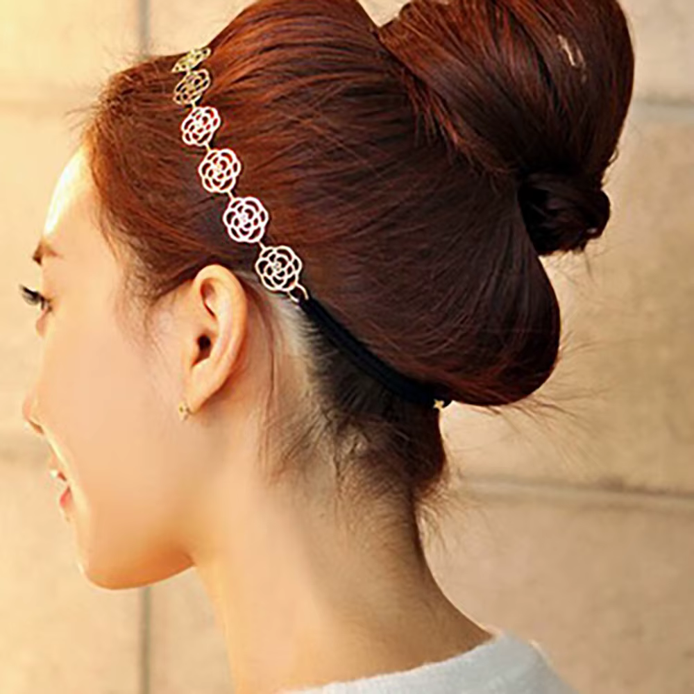 Women Bride Flower Headband Bohemian Rose hair band Crown Hairband headwear Elastic Beach Hair Accessories 1pcs/FD55