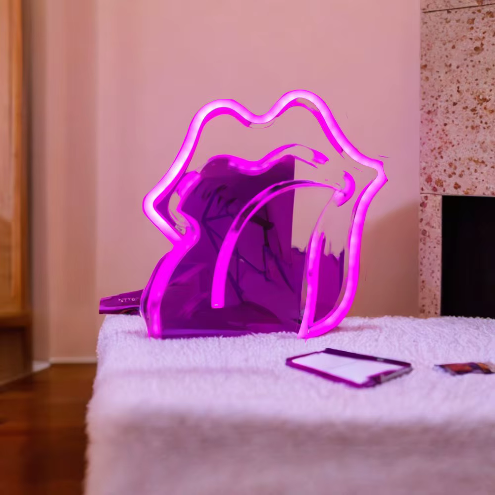 Stunning Exquisite and Sexy Angel Wings Lip Sign Lamp - Perfect Gift for Parties - Ideal for Decorating Tables, Rooms, Shops, an