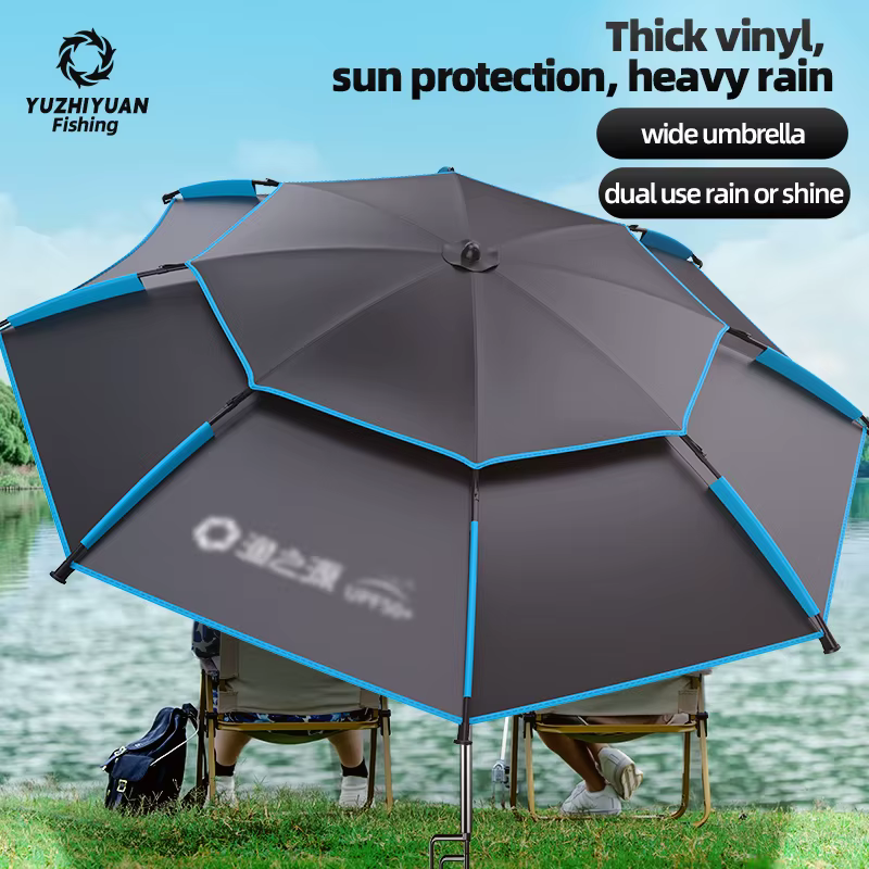 YUZHIYUAN Fishing Umbrella Upgrade Wind Proof Large Sunshade Area Multi-direction Adjustable For Camping Outdoor Fishing