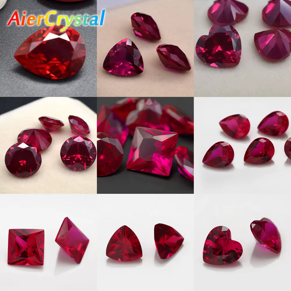 Wisdom and Guardian Stone 3A Ruby Corundum Spinel Various Shapes Inlaid Make Jewelry Diy Pigeon Blood Red GemStone of Jewelry