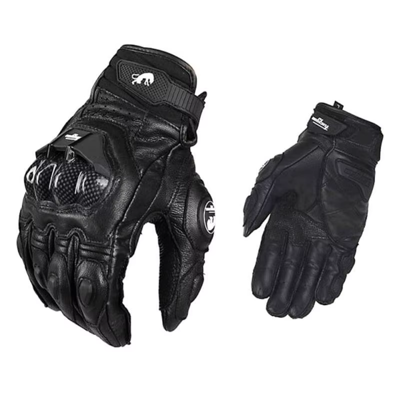 Motorcycle Gloves Black Racing Genuine Leather Motorbike White Road Riding Team Glove Men Summer Winter Touch Screen