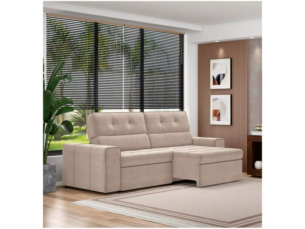 Retractable Sofa Reclining 3 Places Velvet Joly Barsa Blue Gratles