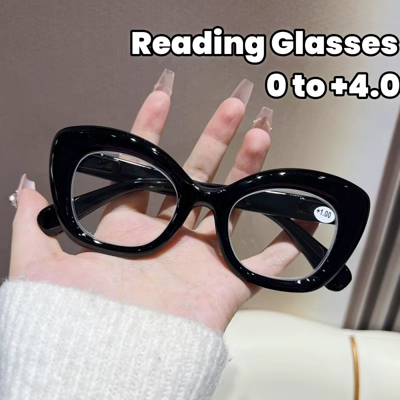 Trendy Cat's Eye Presbyopia Glasses Personalized Elderly Reading Glasses Fashionable Leopard Anti Blue Light Far Sight Glasses