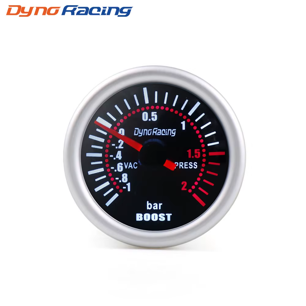 Dynoracing 2" 52mm Universal 12V LED Smoke Len -1~0~2BAR Turbo Boost Gauge Meter / Turbo Boost Meter TT101310