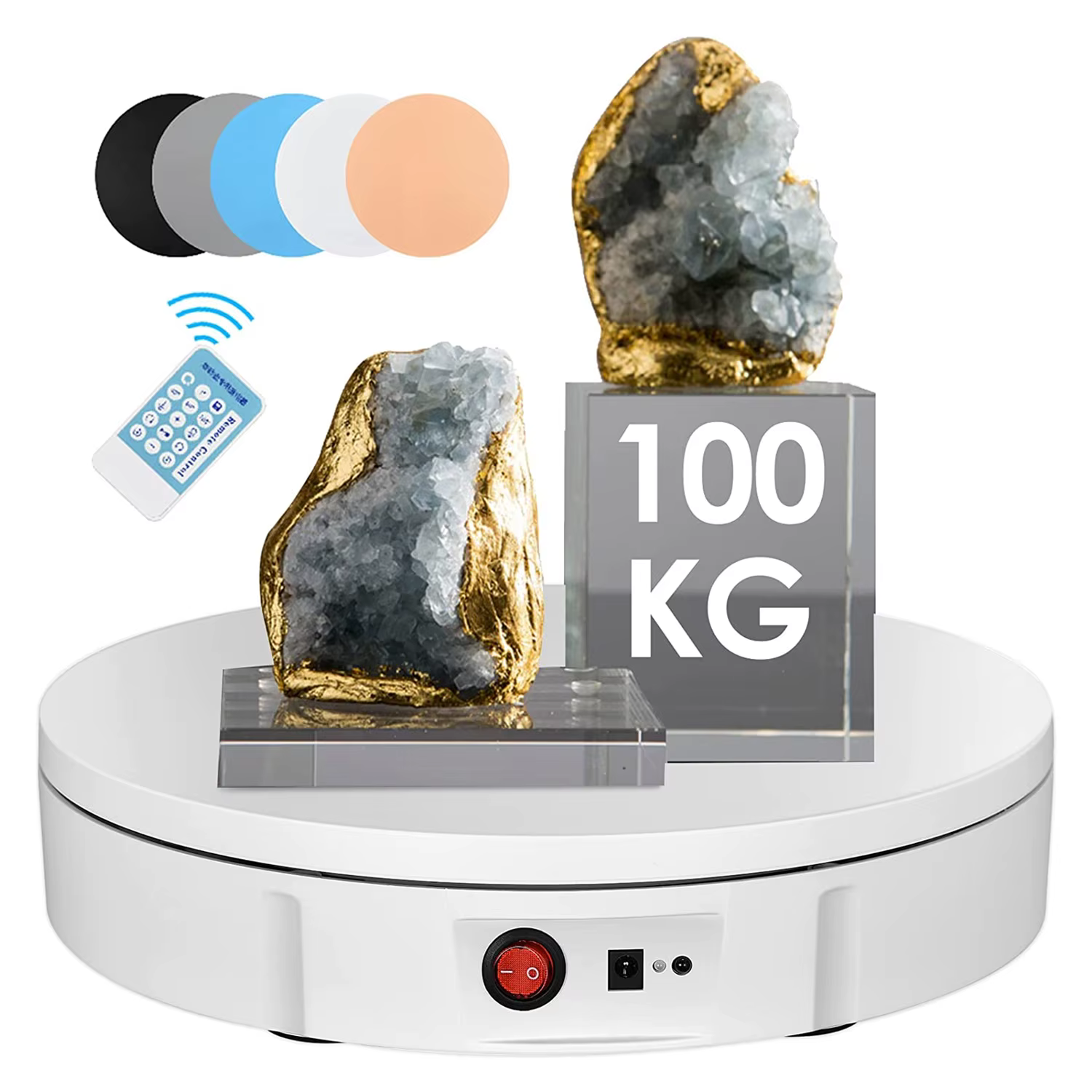 CNCBSR 30cm Electric Rotating Display Stand Mirror 360° Turntable Jewelry Holder For Photography Video Shooting Props AC110-240V