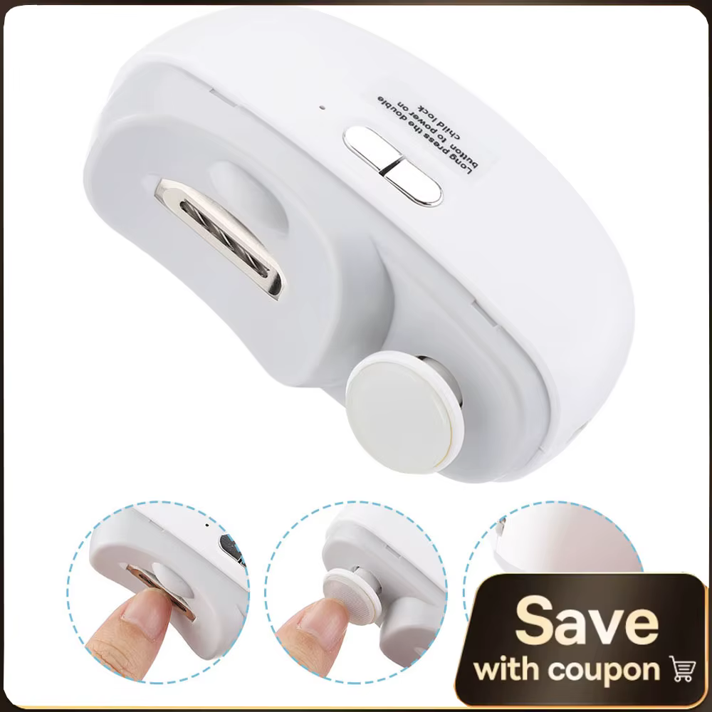 Electric Nail Clippers Automatic Anicure Trimmer With Light Adult Baby Fingernail Toe Scissors Pedicure Polishing Nails Cutter