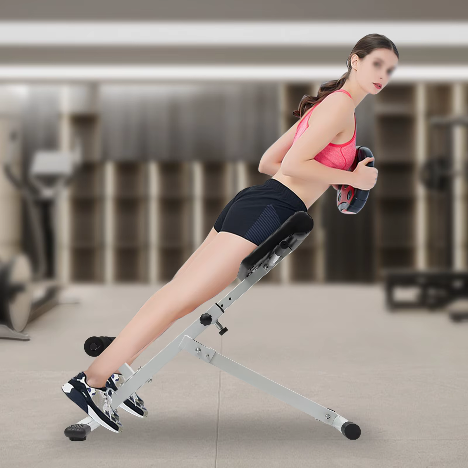 Hyperextension Bench Adjustable Roman Chair for Home Workout - Up to 330 lbs Weight Capacity