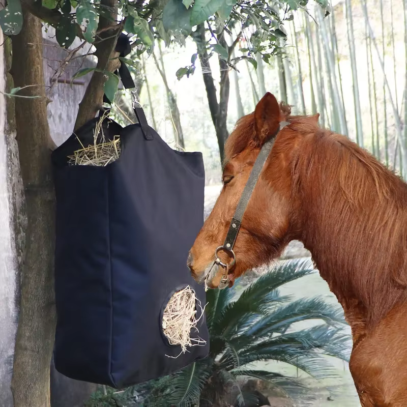 Large Capacity Hay Storage Bag Outdoor Slow Feeding Horse Hay Bag Stable Portable Feeding Storage Tool Horse Care Products