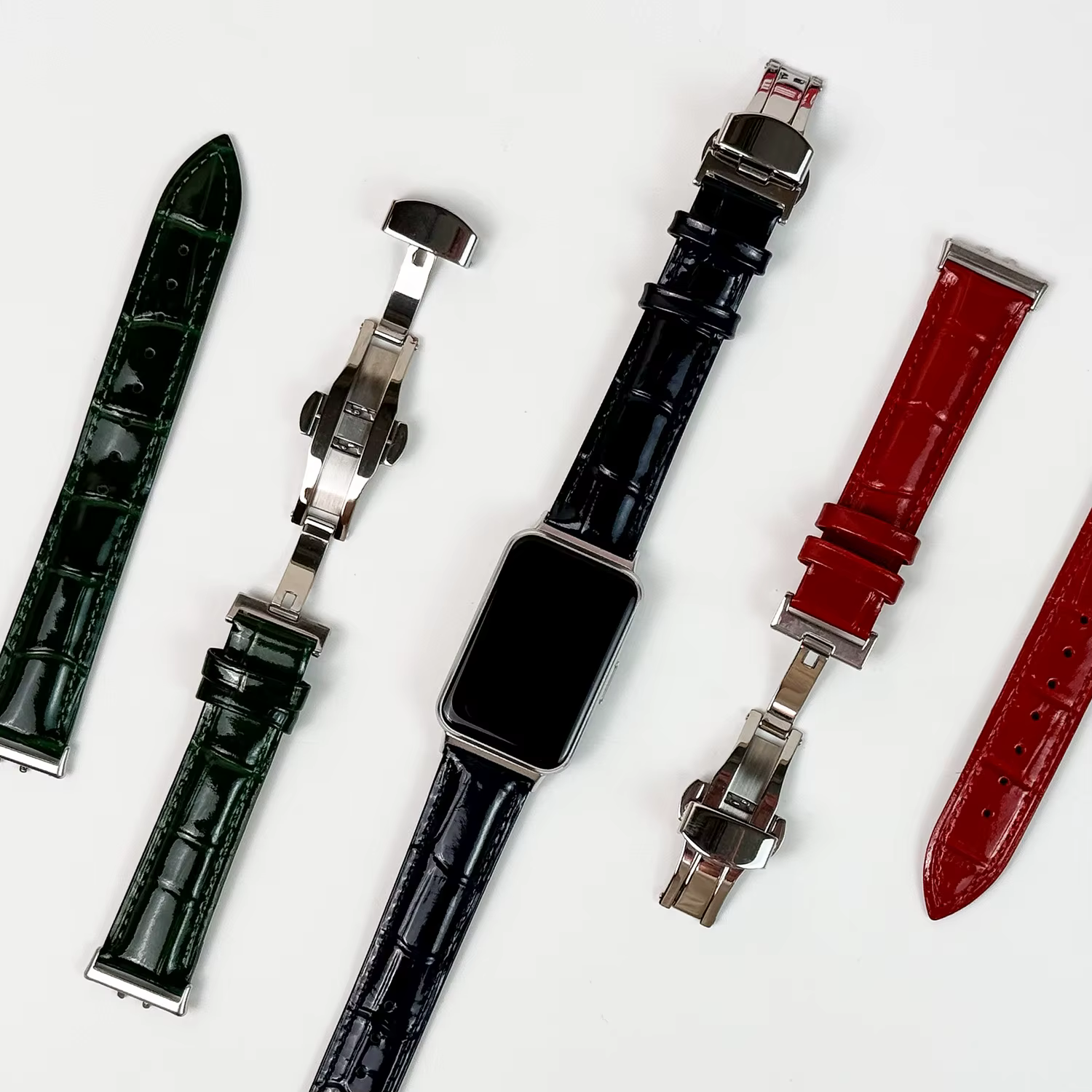 Entercorn Galaxy Fit 3 Glow alligator leather strap Debuckle band loop strap