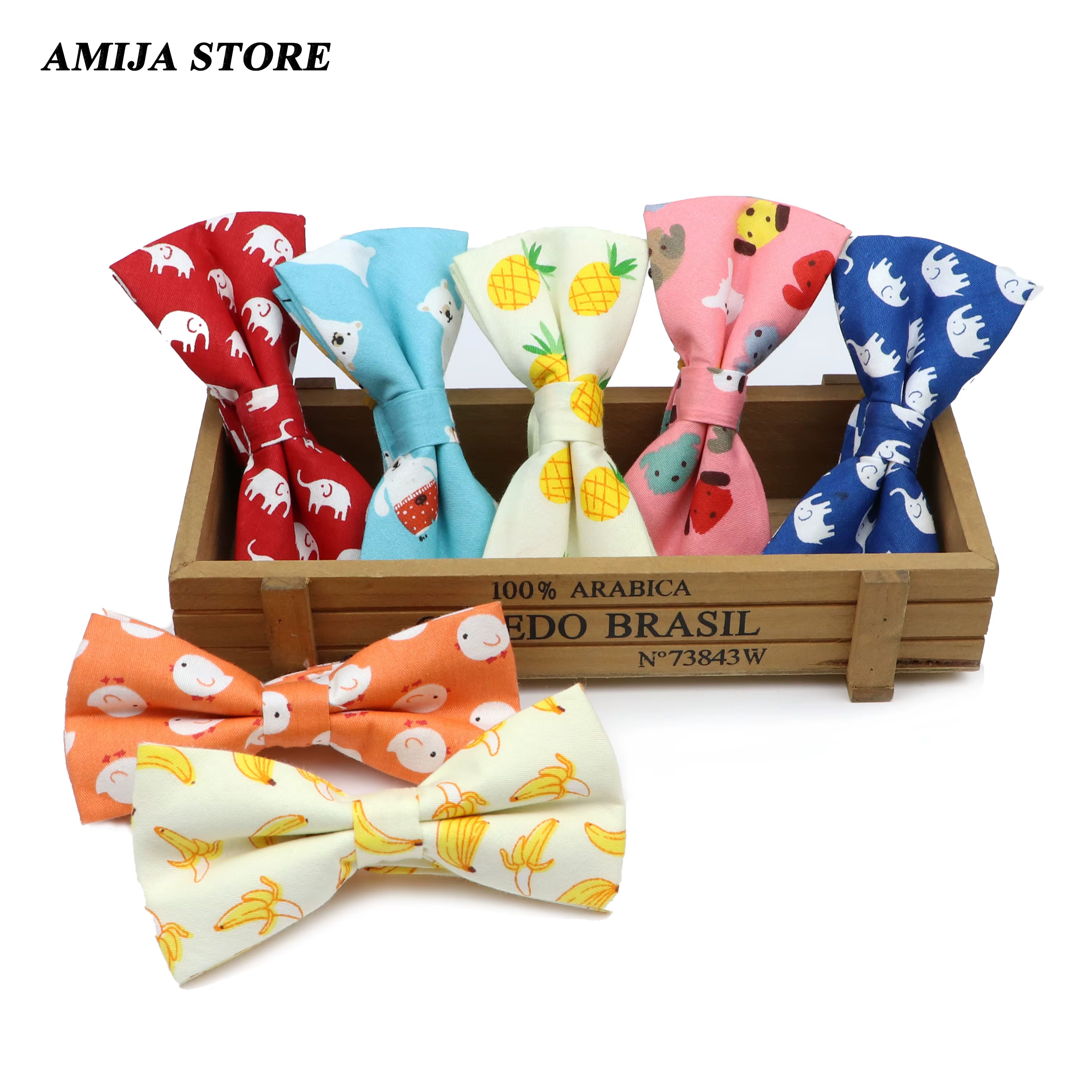 Cartoon Bow Tie Man Adjustable 100% Cotton Duck Fruit Bowties Butterfly Tuxedo Bows Groom Party Accessories Gifts Dropshipping