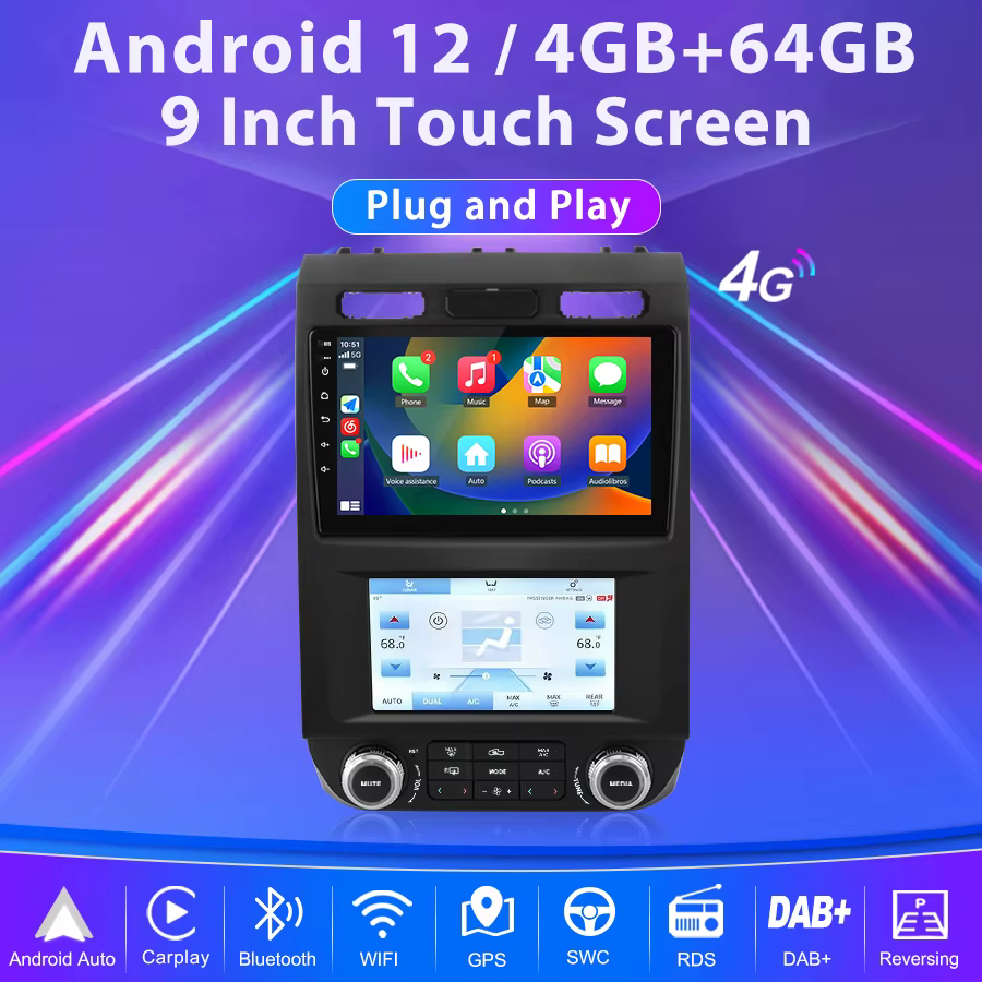 Junsun Wireless CarPlay for Apple Autoradio for Ford F150 F-150 2015-2020 Car Radio Stereo Multimedia Android Auto GPS Head Unit