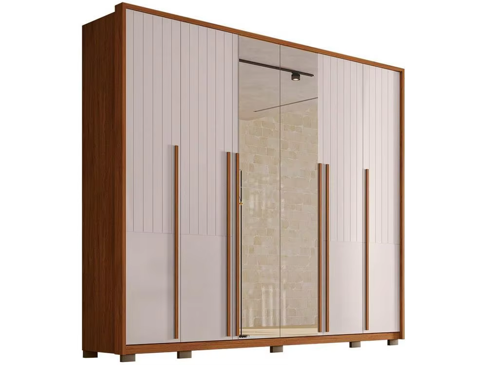 6 Doors Caemmun Quintus Lux 6 Doors Couple Wardrobe with Mirror