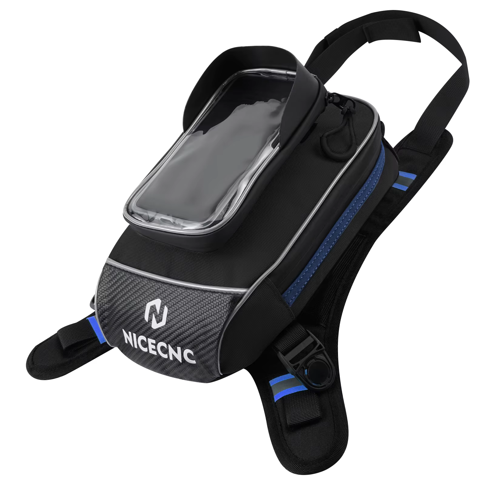 Motorcycle Tank Bag Water Resistant Dirt Bike Gas Oil Fuel Saddlebag with Detachable Touchscreen Phone Pack for Honda Kawasaki