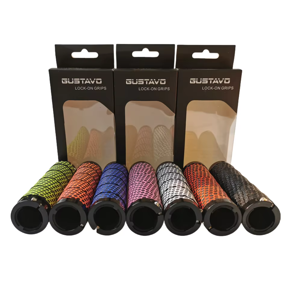 GUSTAVO MTB Bicycle Grips Bike Handlebar Grip Shockproof Anti-Slip Bike Handle Cuffs Cover Ergonomic Rubber Cycling Handle Grips