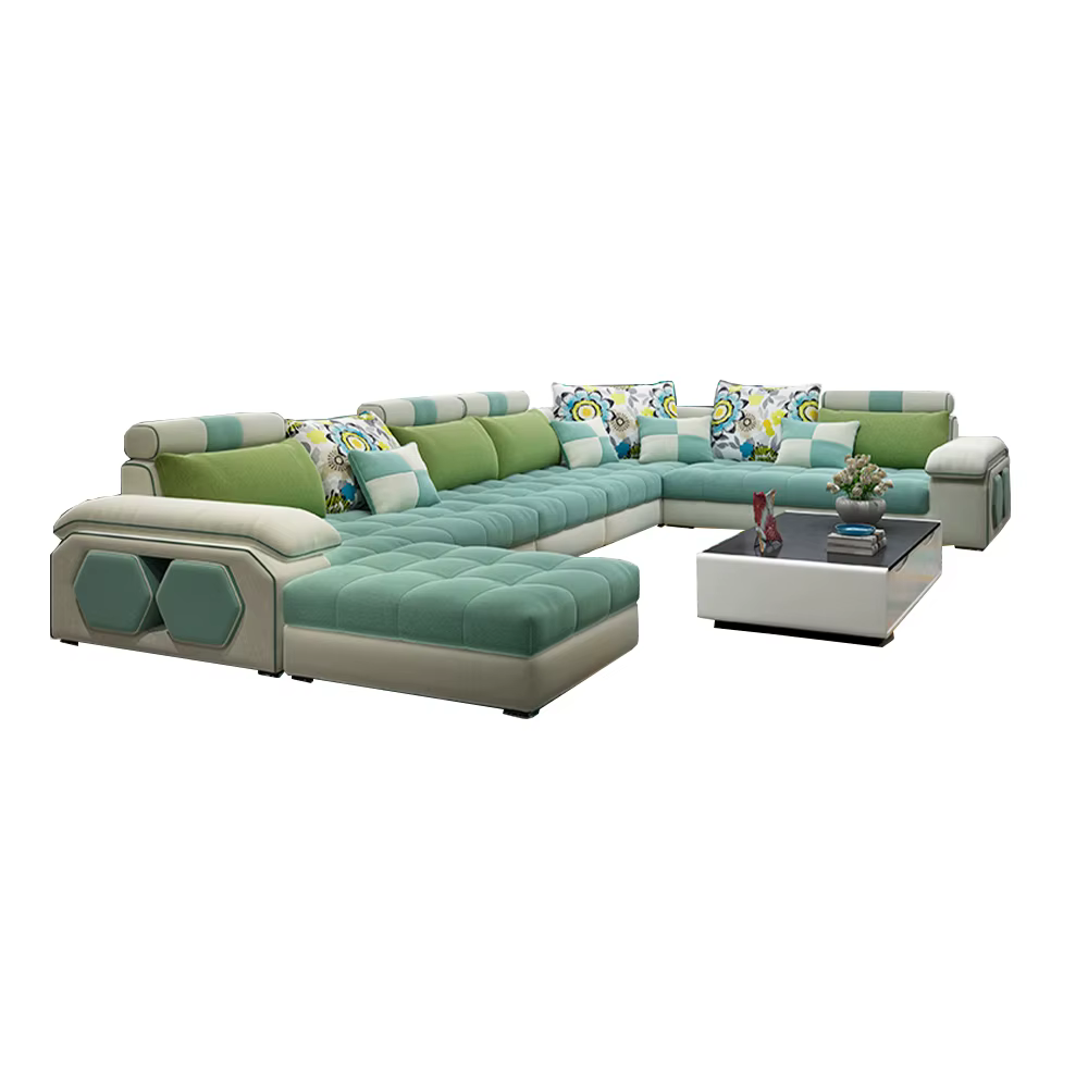 MANBAS Fabric Big Sofa Set Living Room Furniture Cloth Sofa Modernos Para Sala Sectional Sofa U Shape Corner Couch Grandes Salon