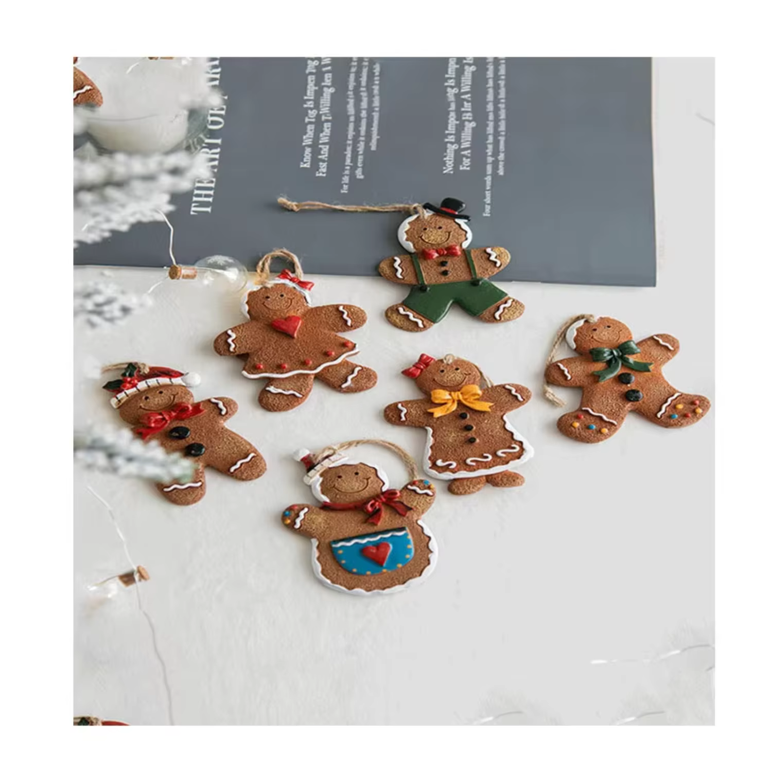 Brand new gingerbread decor  ornaments christmas tree ornament set made in Nightmare before christmas Pine garland Angels Decor