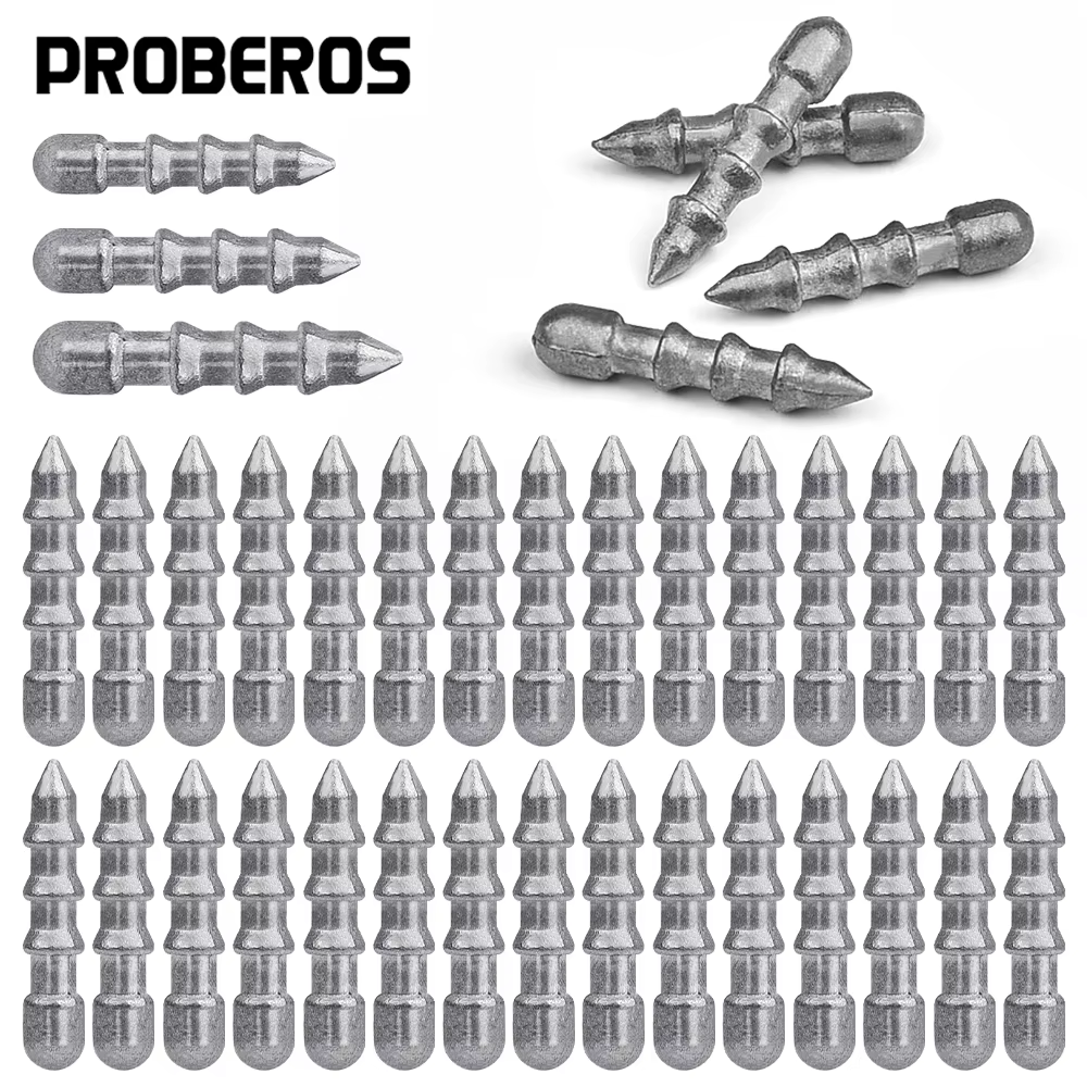 PROBEROS 30pcs 1g 1.5g 2g 3.5g Insert metal Weight Nail Sinker For Fishing Accessories Wacky Senko Worm Jigging Fishing Sinker