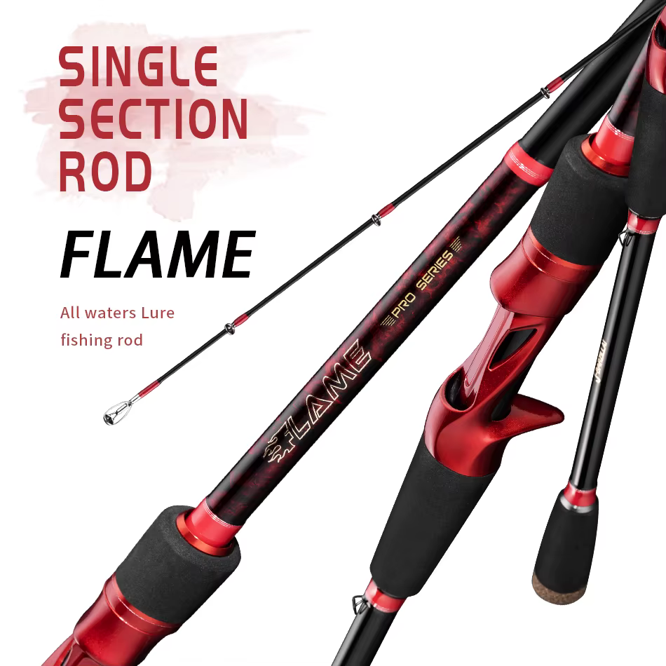 J-BARZILLAI FLAME One Piece Lure Fishing Rod Spinning Casting Freshwater Strong Carbon Fishing Rod