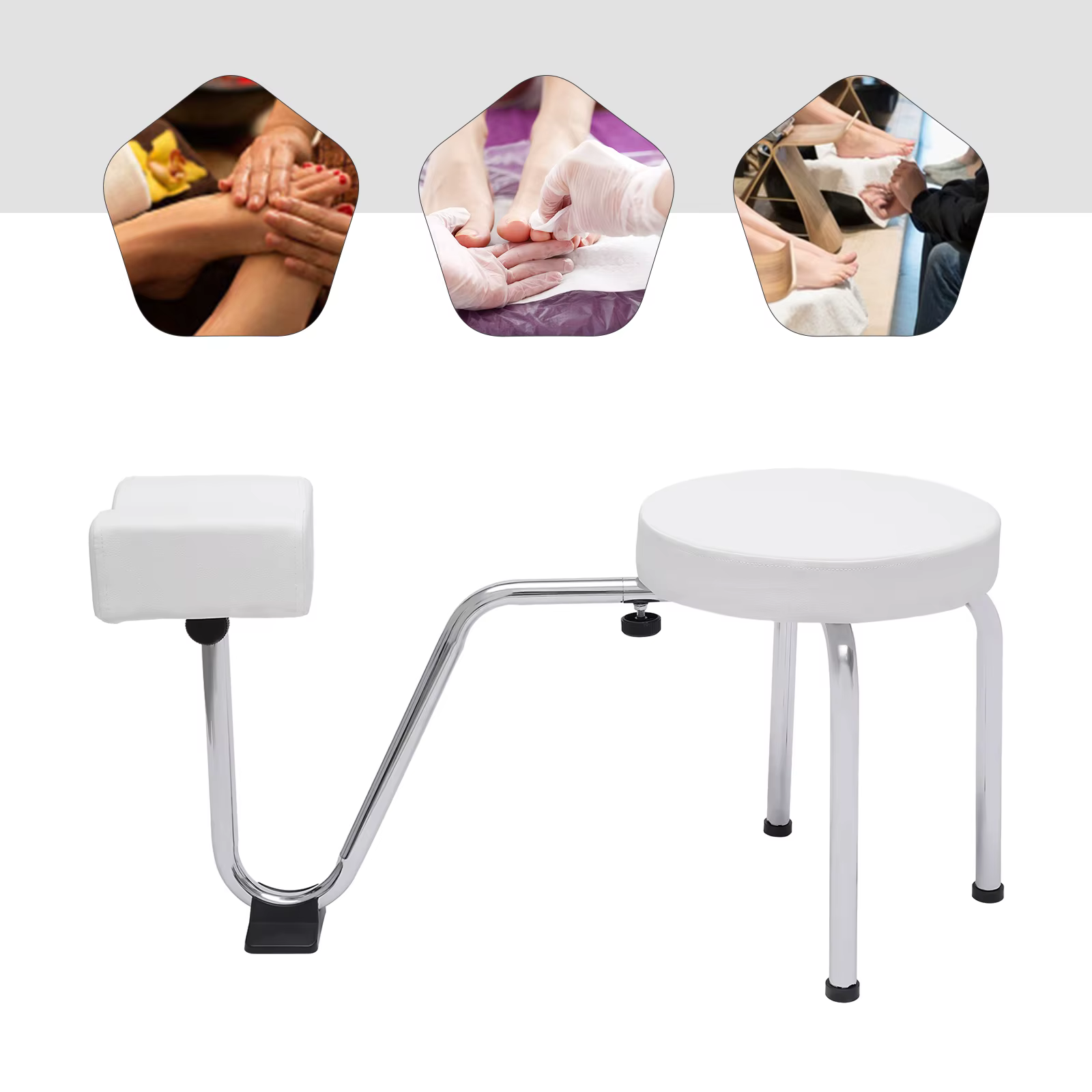 Pedicure Stool Chair Beauty Salon Lift Stool Adjustable Footrest Nail Bench  Tech Spa Beauty Salon Studio Equipment Supplies W