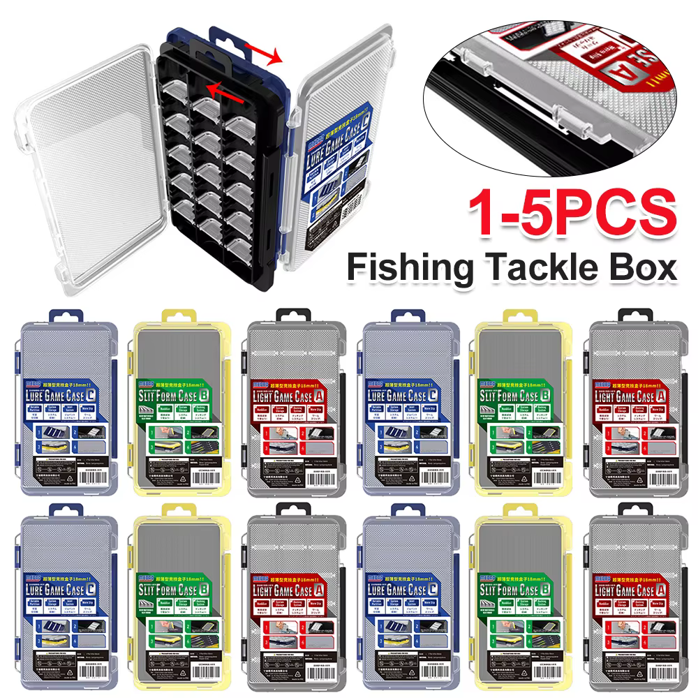 Portable Fishing Tackle Boxes Waterproof Universal Bait Lure Hook Boxes Shockproof Adjustable Partition Fishing Gear Accessories