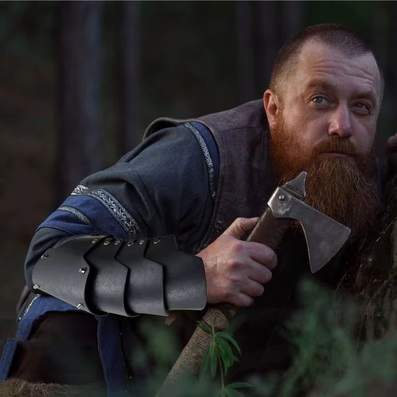 Medieval Bracers Medieval Arm Guard Bracers Cosplay Arm Bracers PU Leather Costume Bracer Viking Bracers For Historical