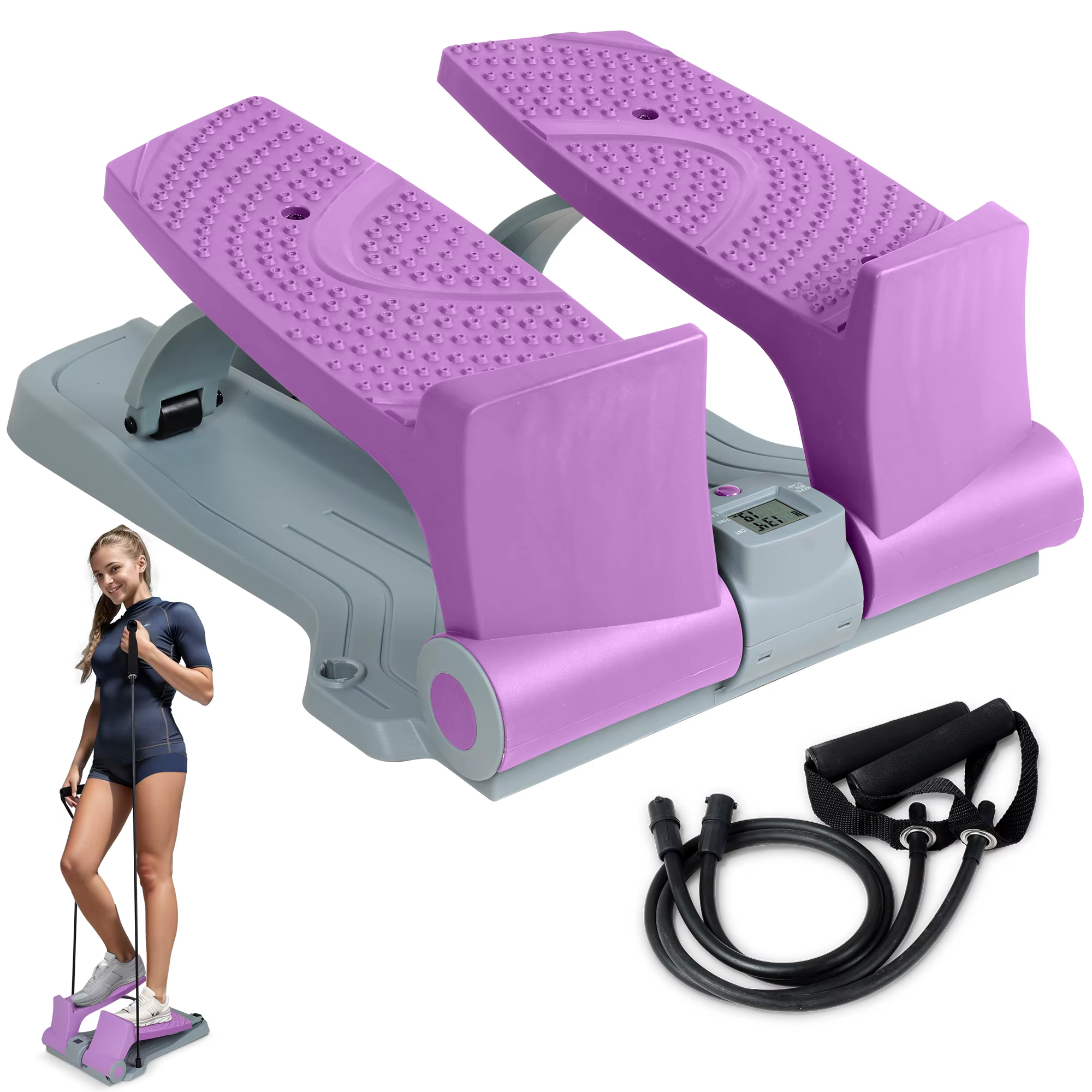 Leikefitness Portable Climber Stepper Lightweight Fitness Twister Step Machine for Home Gym